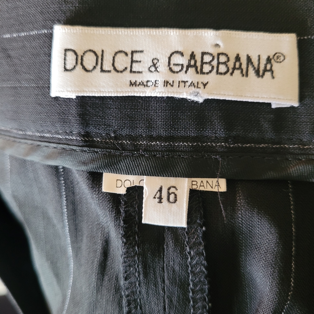 Dolce & Gabbana Charcoal Pinstripe Trousers - Picture 3 of 4